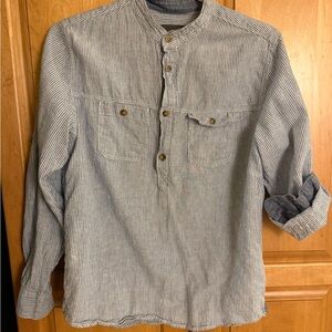 H&M Kids Blue Striped Button Down Shirt